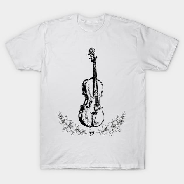 Clef Heart T-Shirt by Honu Art Studio